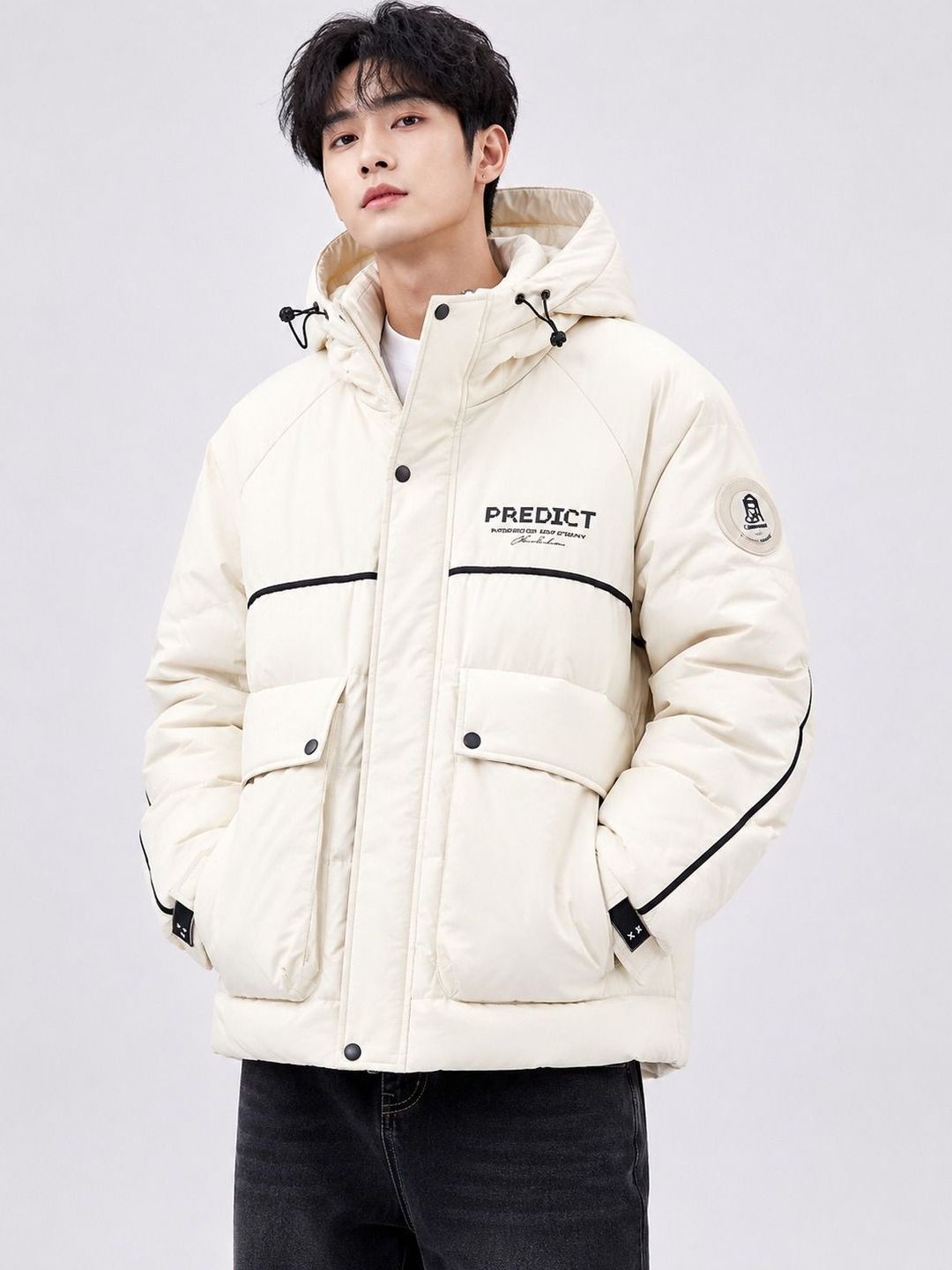 ALLWIN PAUL Men Typography Insulator Puffer Jacket