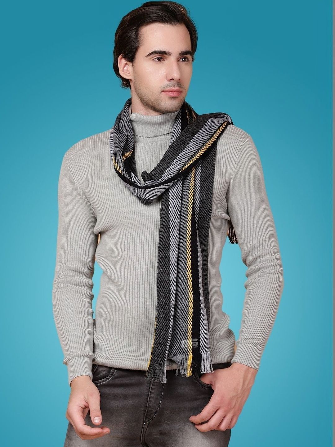 Daily Needs Shop Men Striped Merino Wool Mufflers