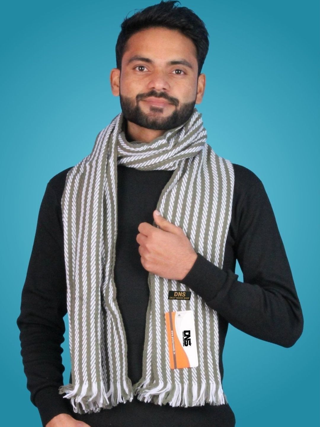 Daily Needs Shop Men Striped Merino Wool Mufflers