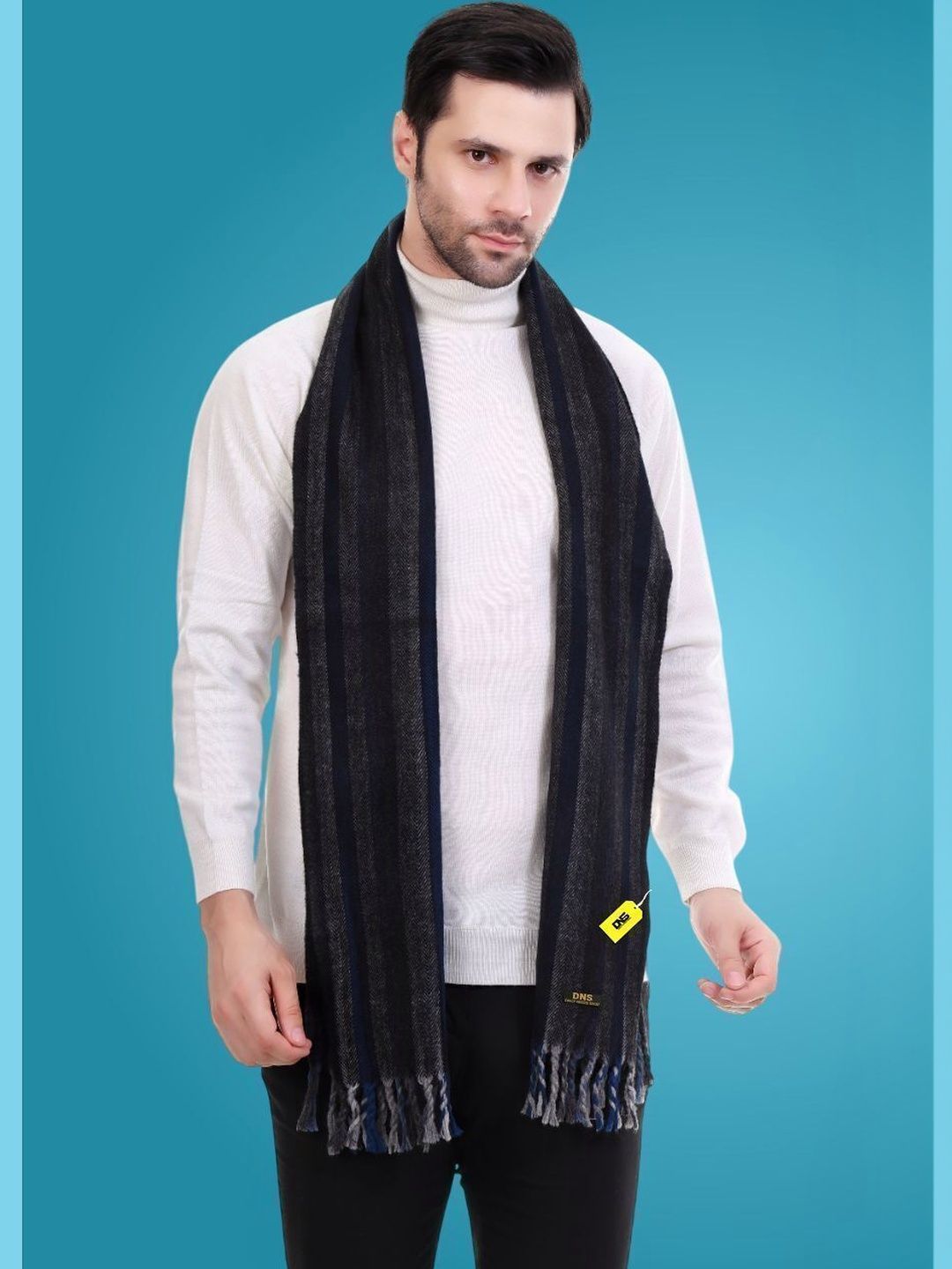 Daily Needs Shop Men Striped Merino Wool Mufflers