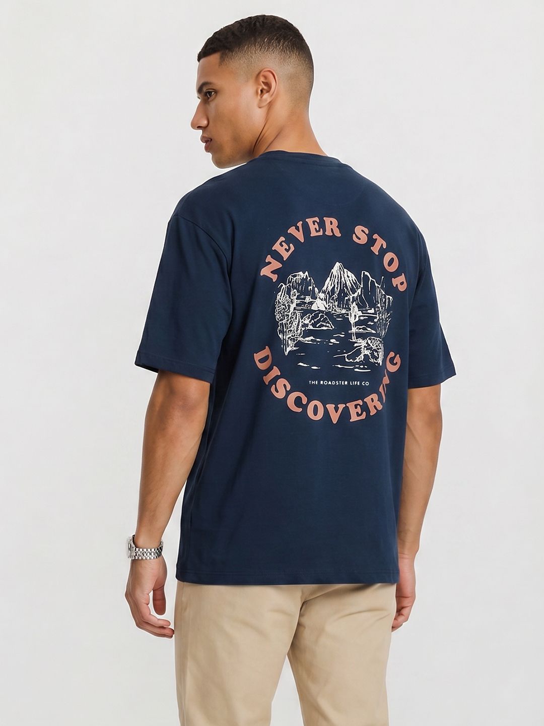 The Roadster Life Co. Relaxed Fit Graphic Printed Pure Cotton T-shirt
