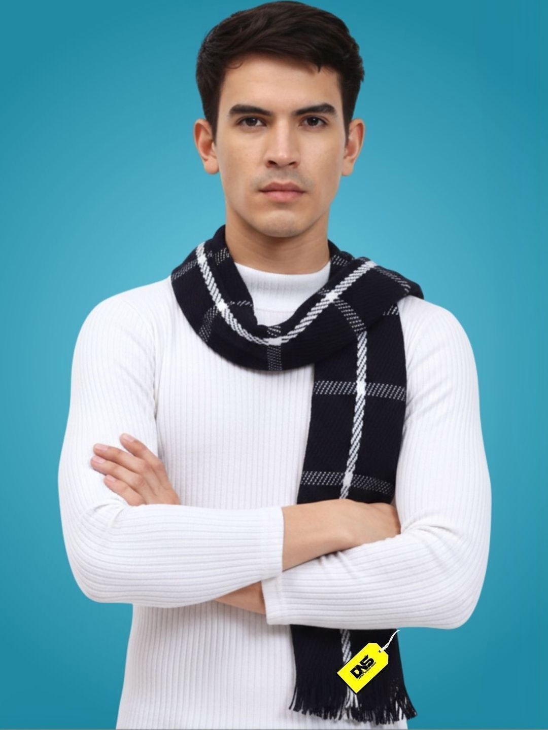 Daily Needs Shop Men Checked Merino Wool Mufflers