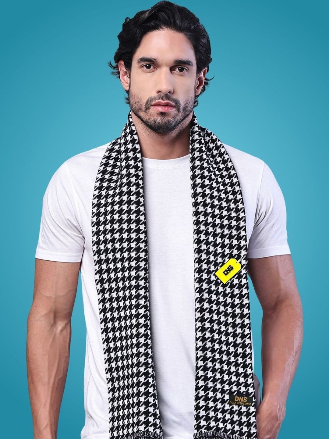 Daily Needs Shop Men Checked Merino Wool Mufflers