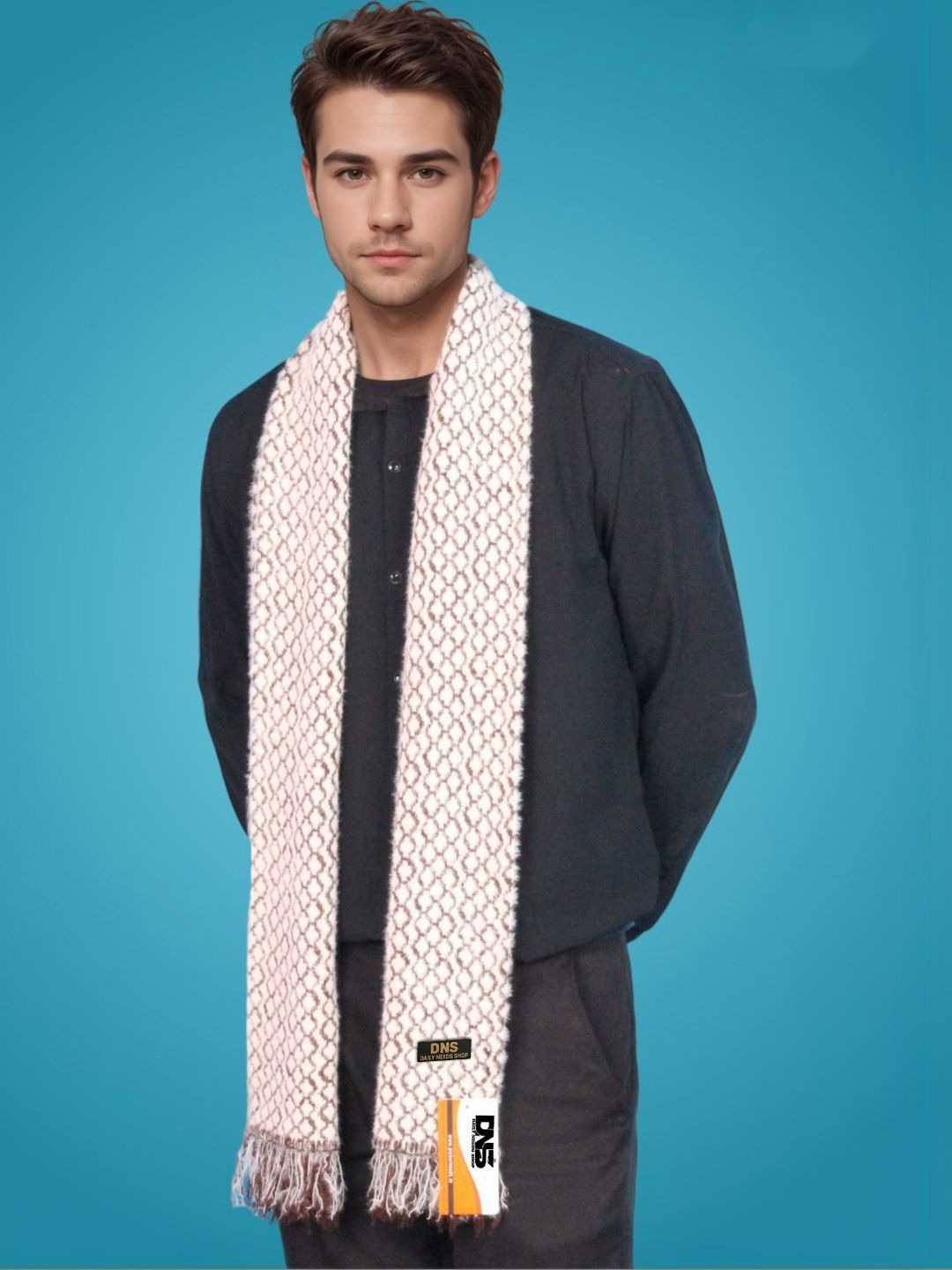 Daily Needs Shop Men Patterned Merino Wool Mufflers