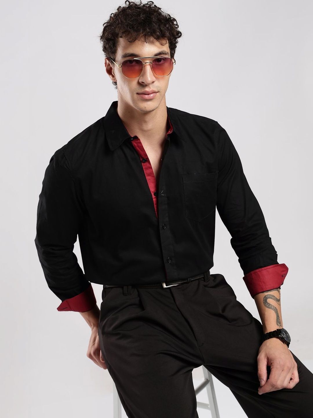 SINSKARI Men Relaxed Casual Shirt