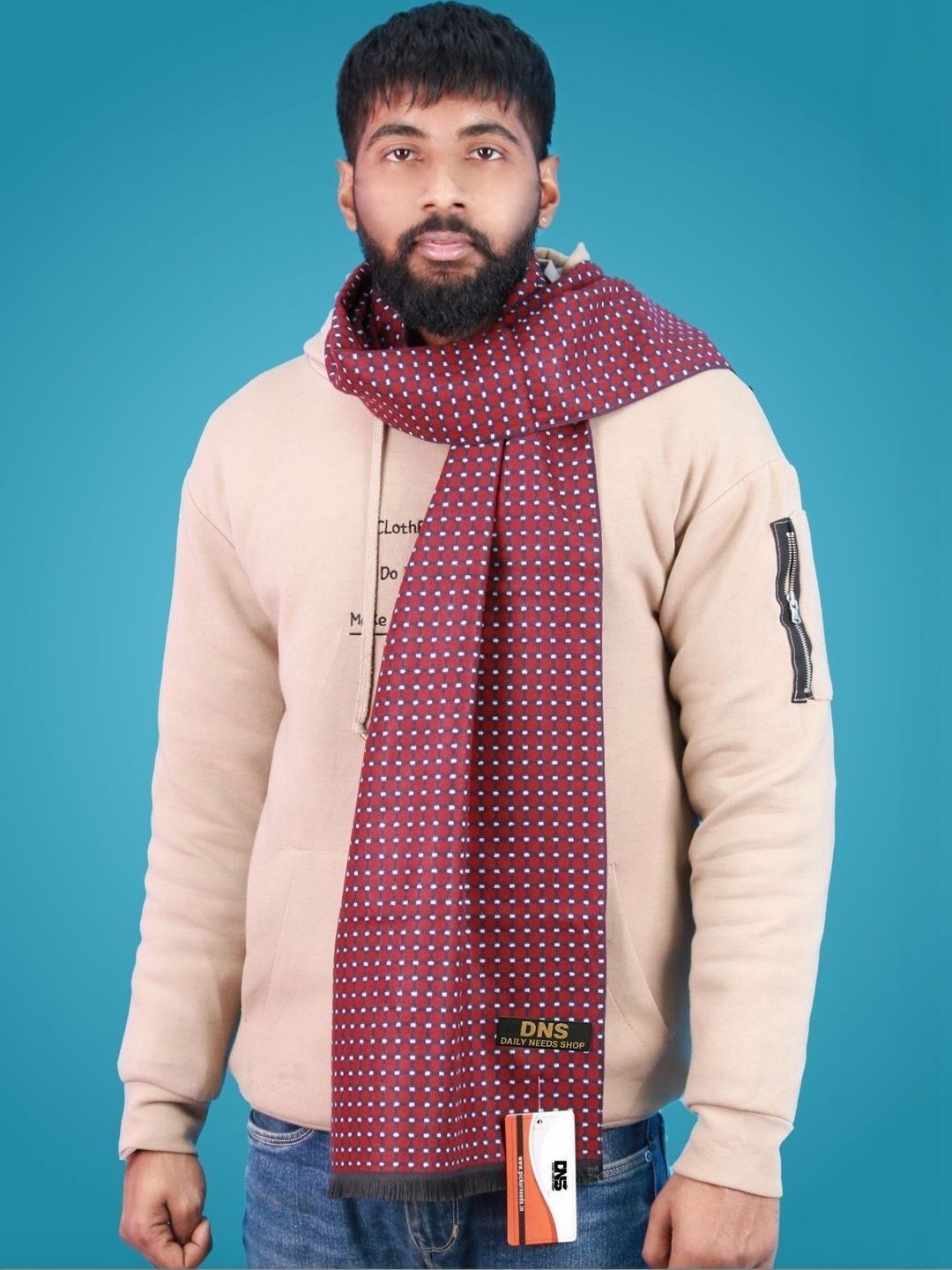 Daily Needs Shop Men Patterned Merino Wool Mufflers