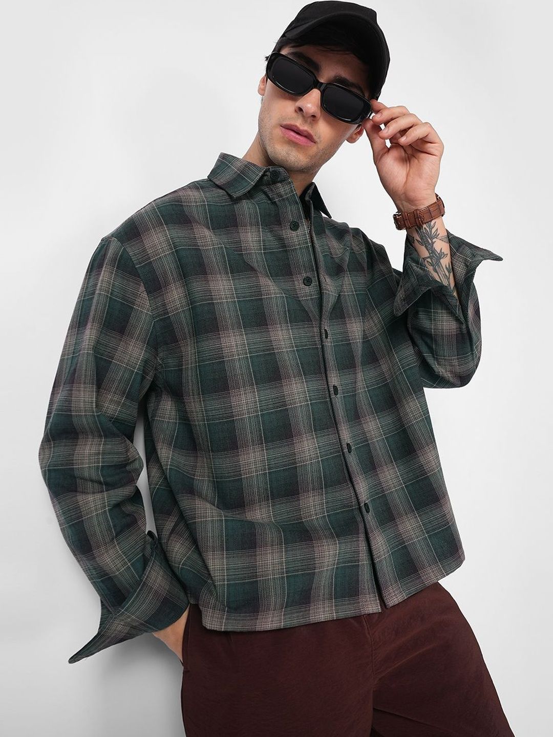 VASTRADO Men Classic Boxy Tartan Checks Checked Casual Shirt