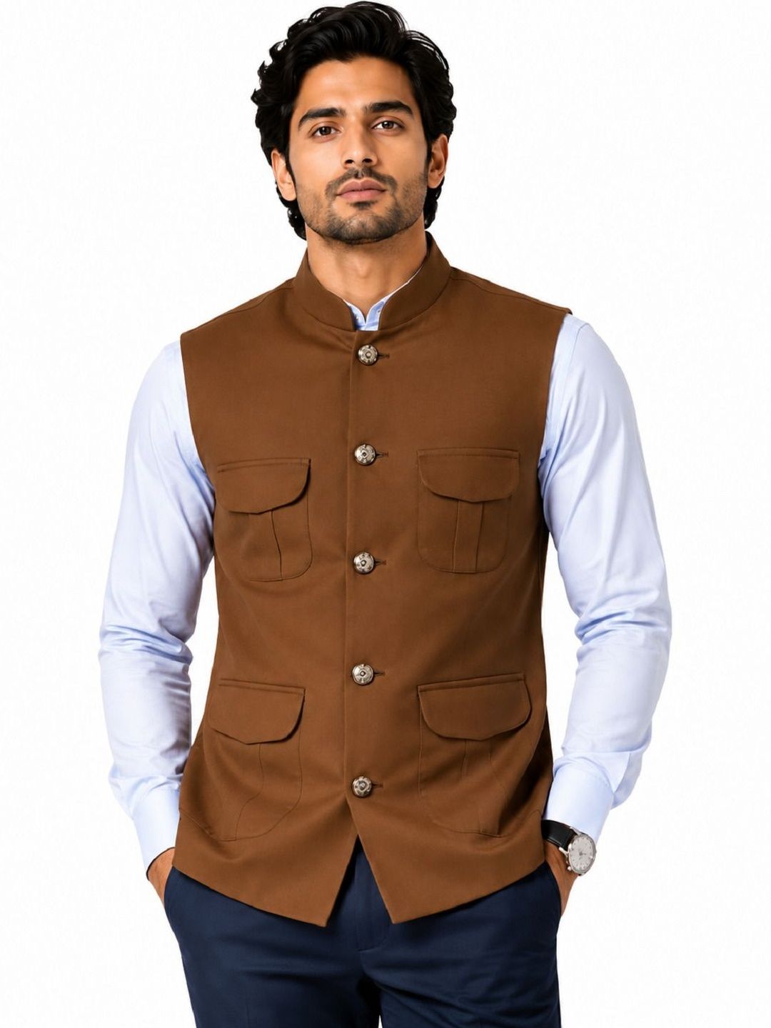 NATURE CRAFT NATURE CRAFT Woven Nehru Jackets