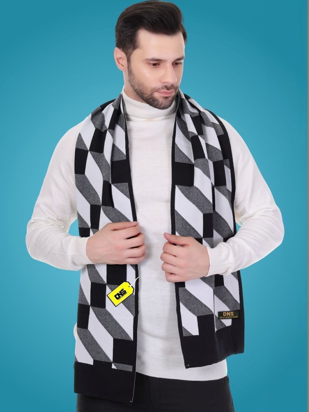 Daily Needs Shop Men Patterned Merino Wool Mufflers