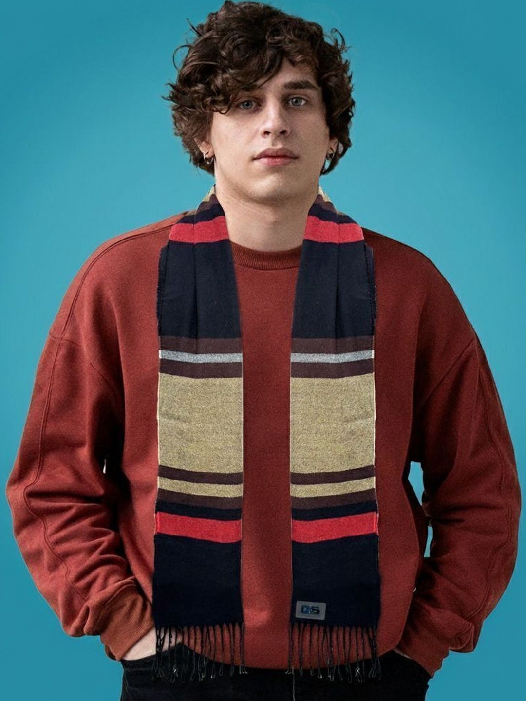 Daily Needs Shop Men Checked Merino Wool Mufflers
