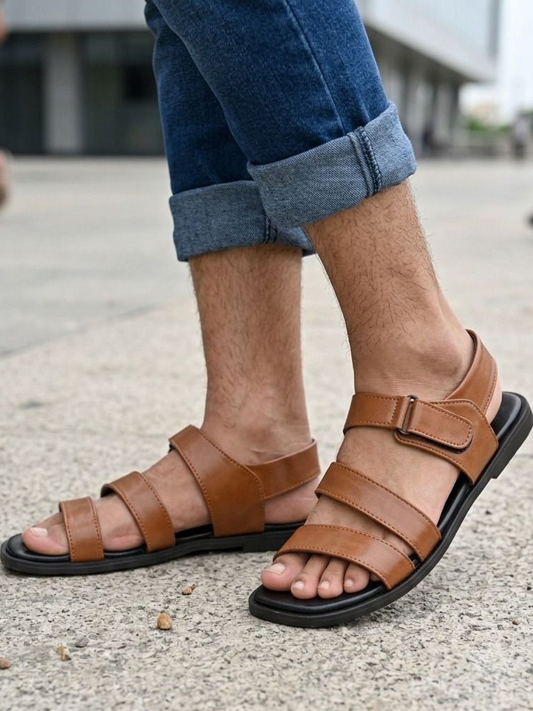 Mast & Harbour Men PU Comfort Sandals