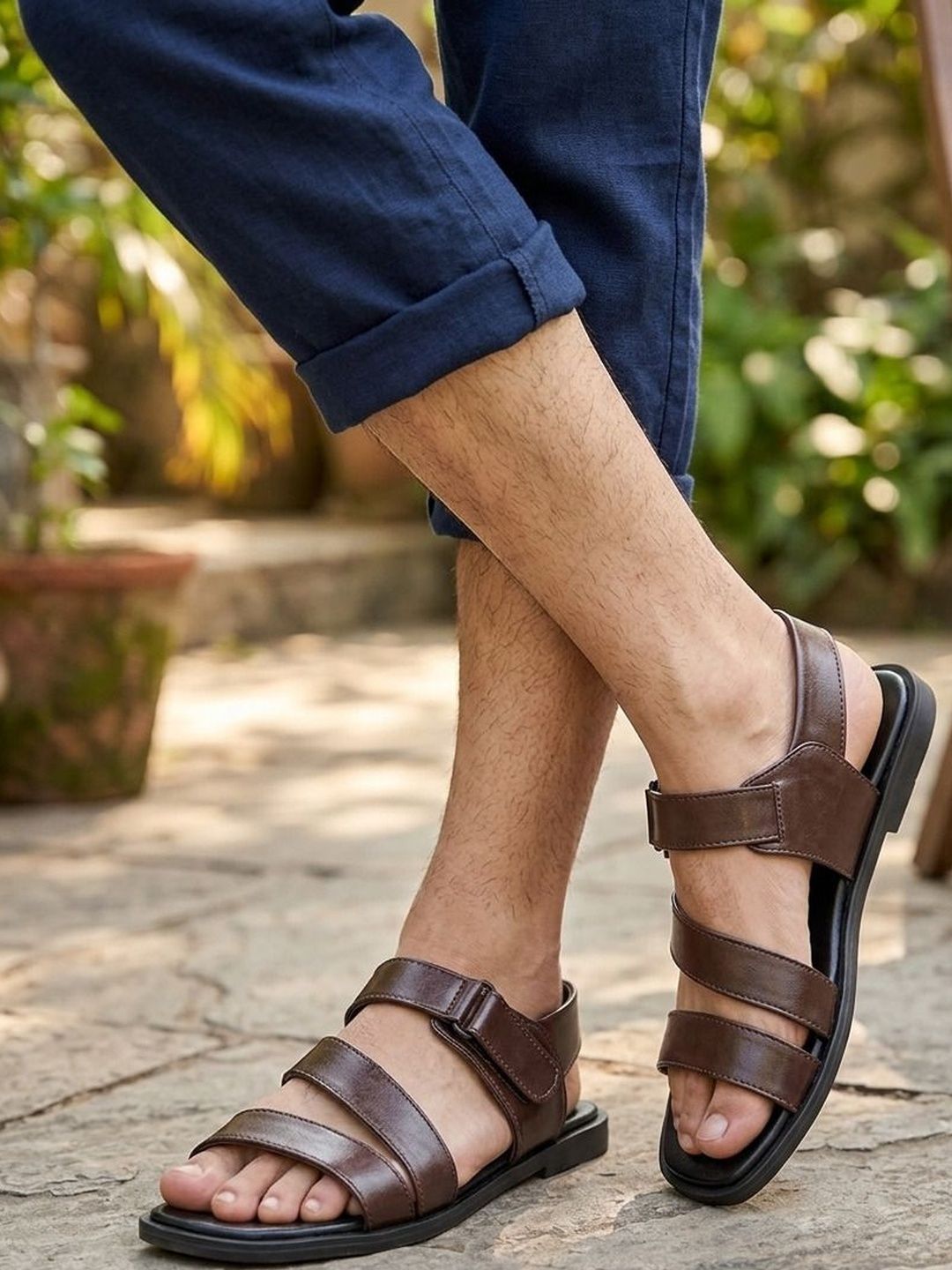 Mast & Harbour Men PU Comfort Sandals