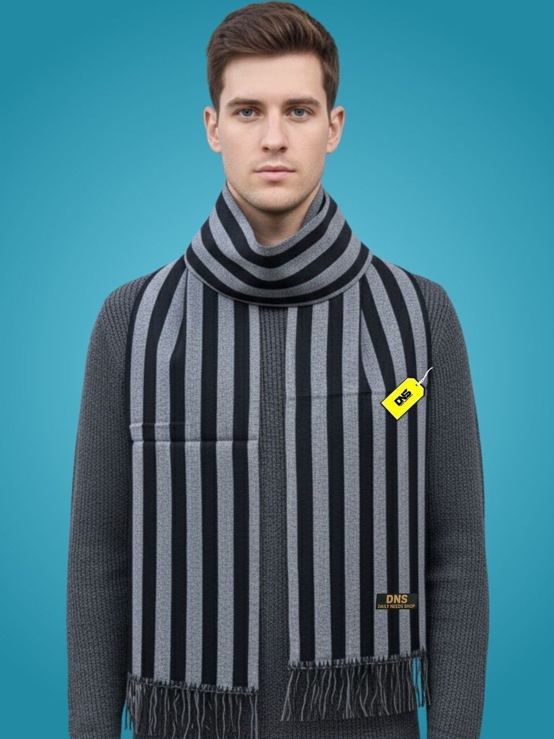 Daily Needs Shop Men Striped Merino Wool Mufflers