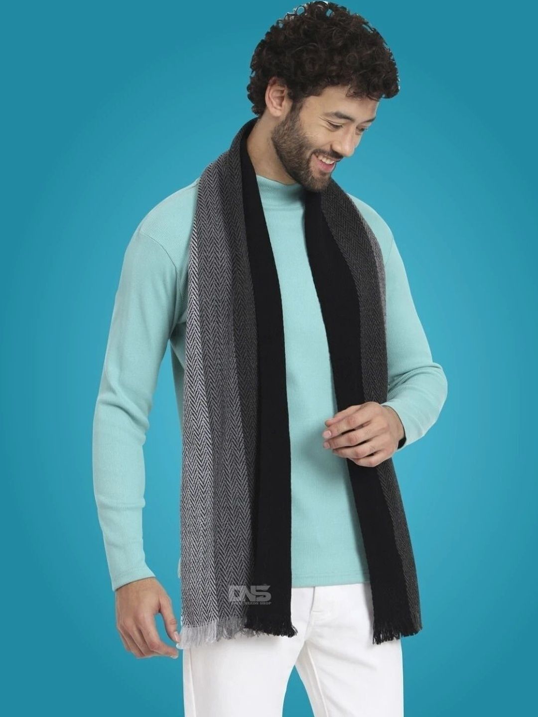 Daily Needs Shop Men Patterned Merino Wool Mufflers