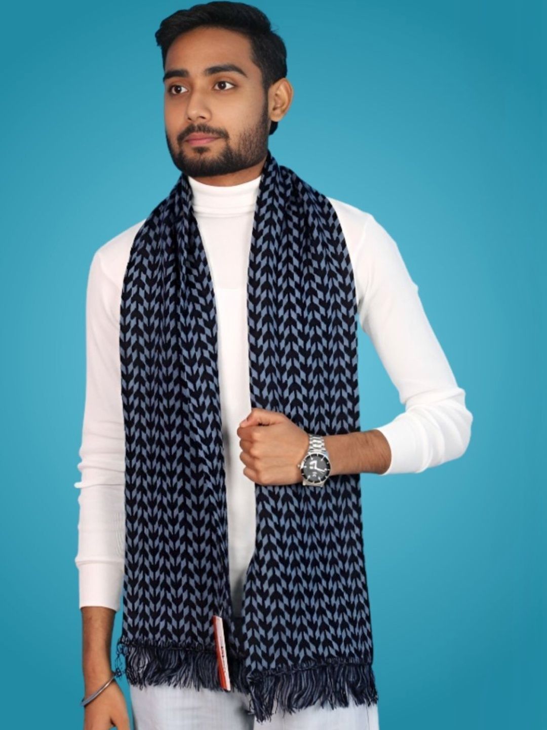 Daily Needs Shop Men Patterned Merino Wool Mufflers