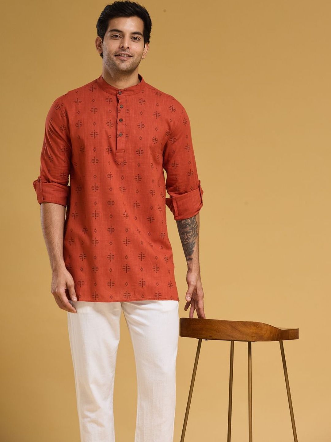 Fabindia Men Geometric Printed Kurta