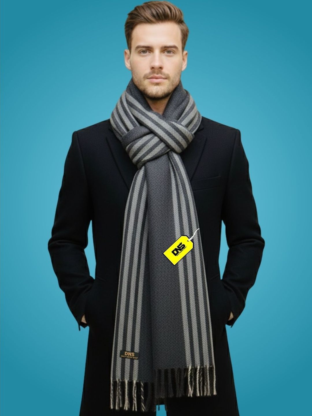 Daily Needs Shop Men Striped Merino Wool Mufflers