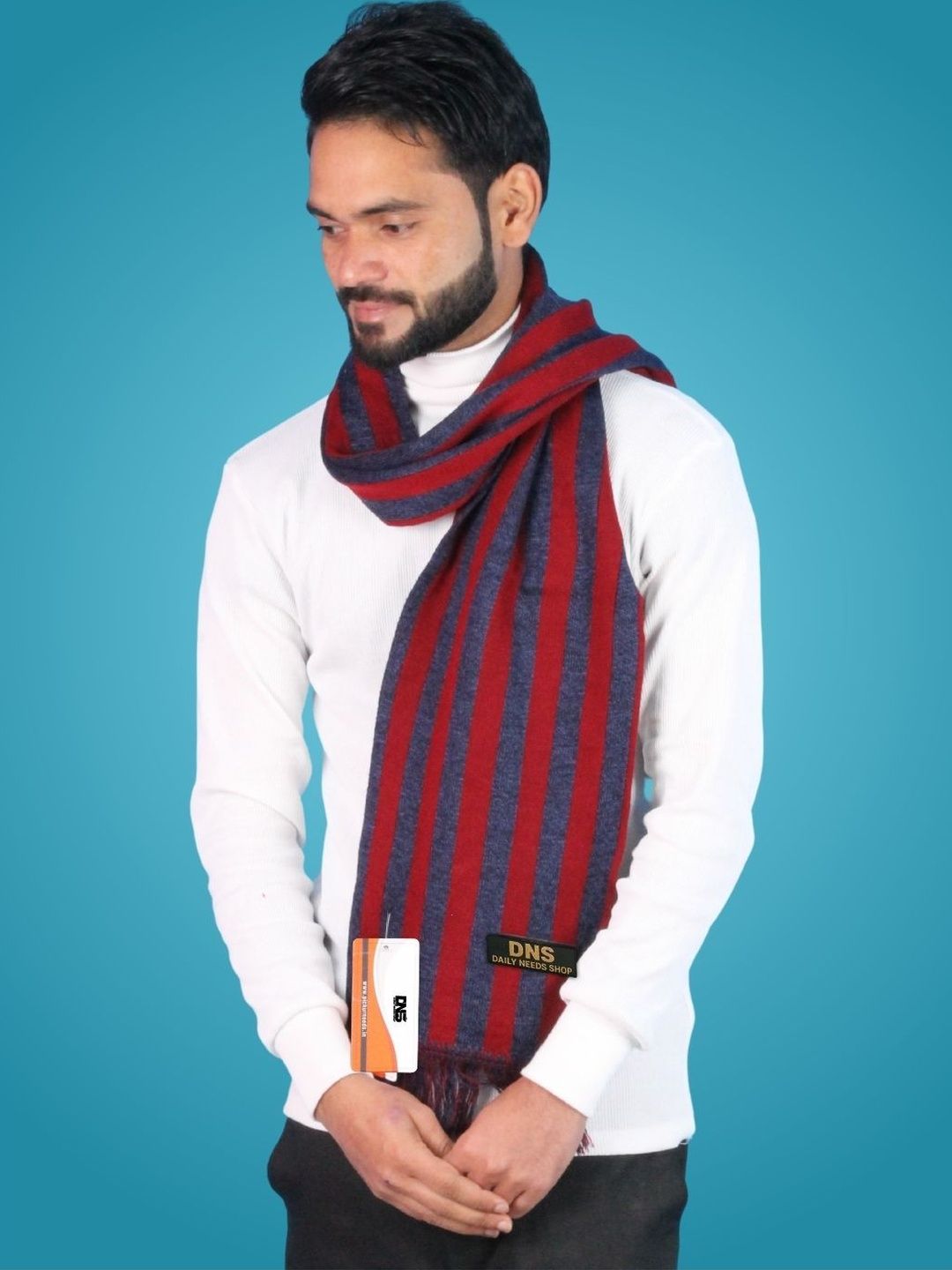 Daily Needs Shop Men Striped Merino Wool Mufflers