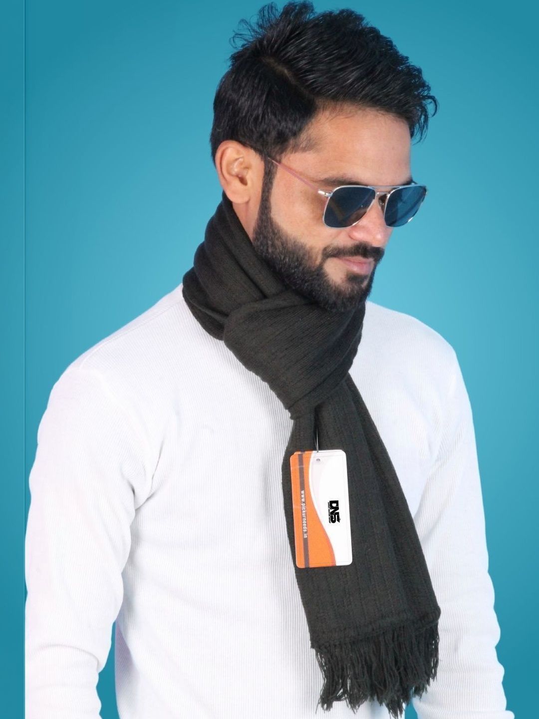Daily Needs Shop Men Ribbed Merino Wool Mufflers