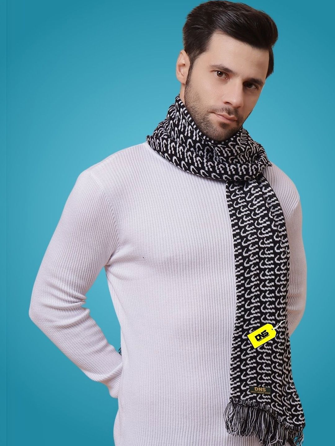 Daily Needs Shop Men Patterned Merino Wool Mufflers