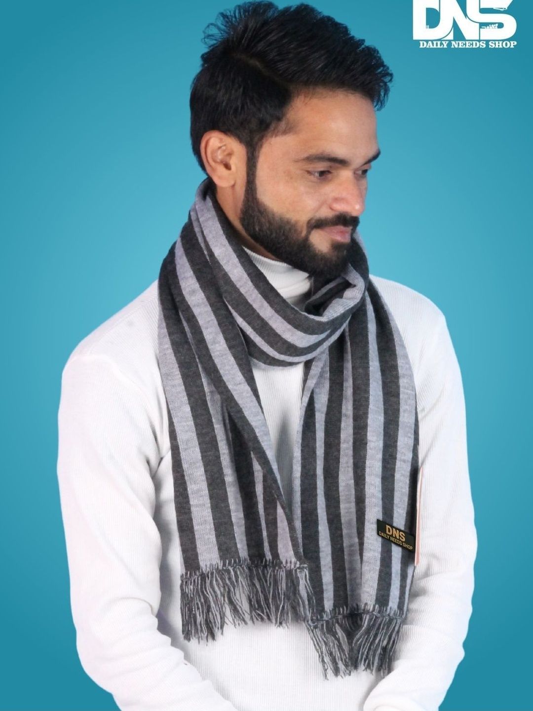 Daily Needs Shop Men Striped Merino Wool Mufflers