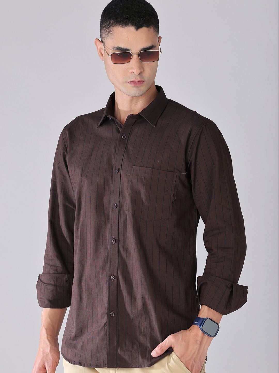 V-Mart Men Slim Fit Striped Casual Shirt