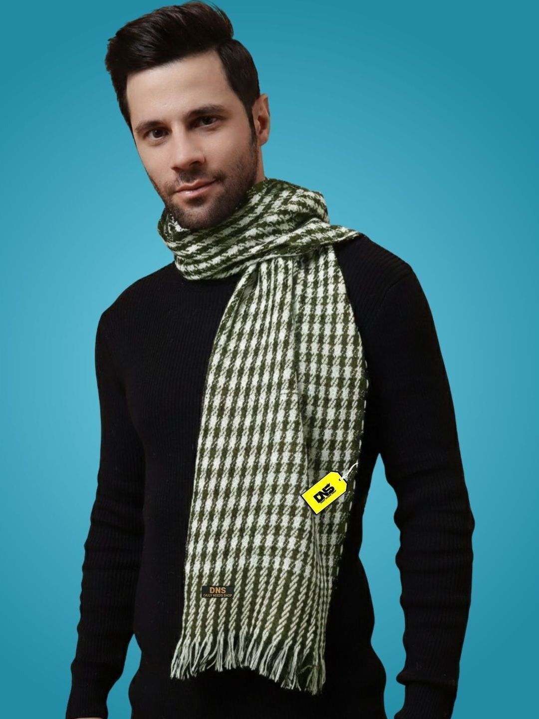 Daily Needs Shop Men Checked Merino Wool Mufflers