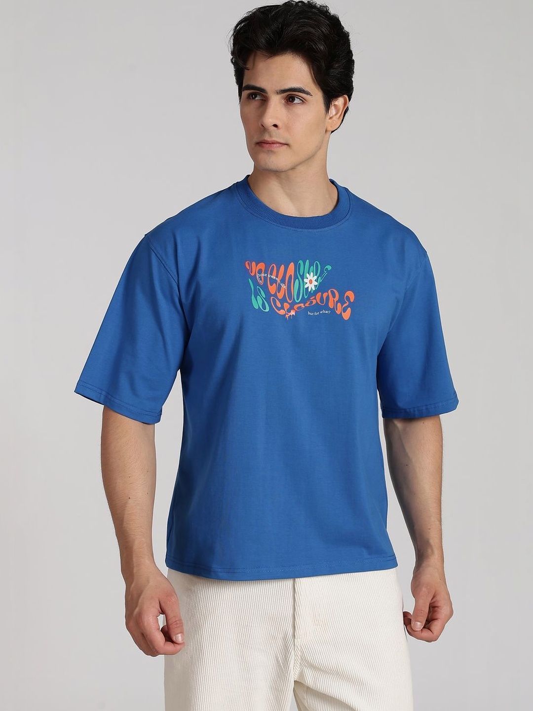 SINSKARI Unisex Printed Drop-Shoulder Sleeves T-shirt