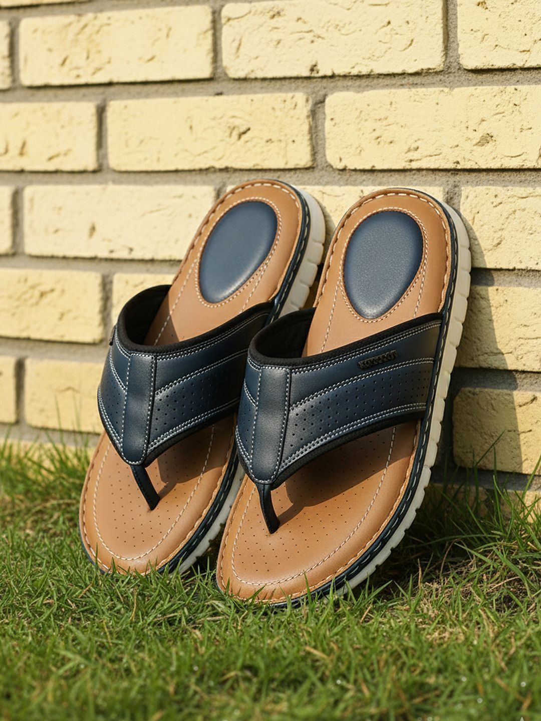 Khadims Men Softouch Navy Casual Thong Flip-Flops
