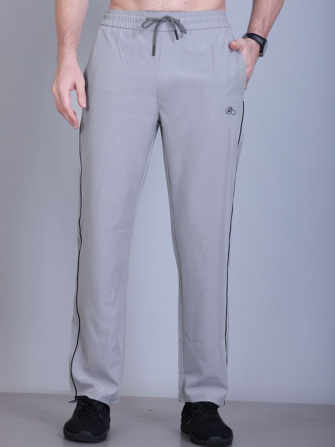 Rare Times Men Regular Fit Brand Logo Dry Fit Training Track Pants
