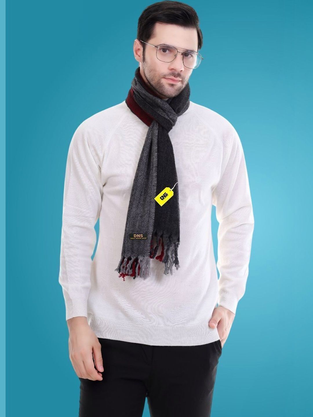 Daily Needs Shop Men Striped Merino Wool Mufflers