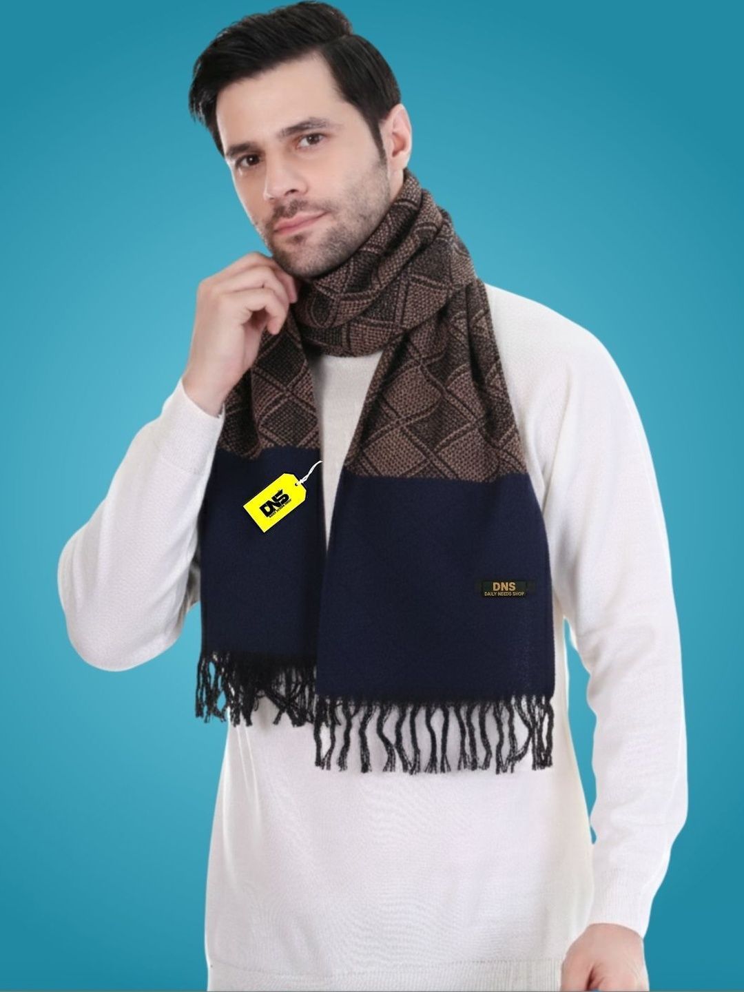 Daily Needs Shop Men Patterned Merino Wool Mufflers