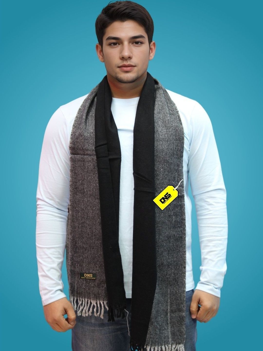 Daily Needs Shop Men Patterned Merino Wool Mufflers
