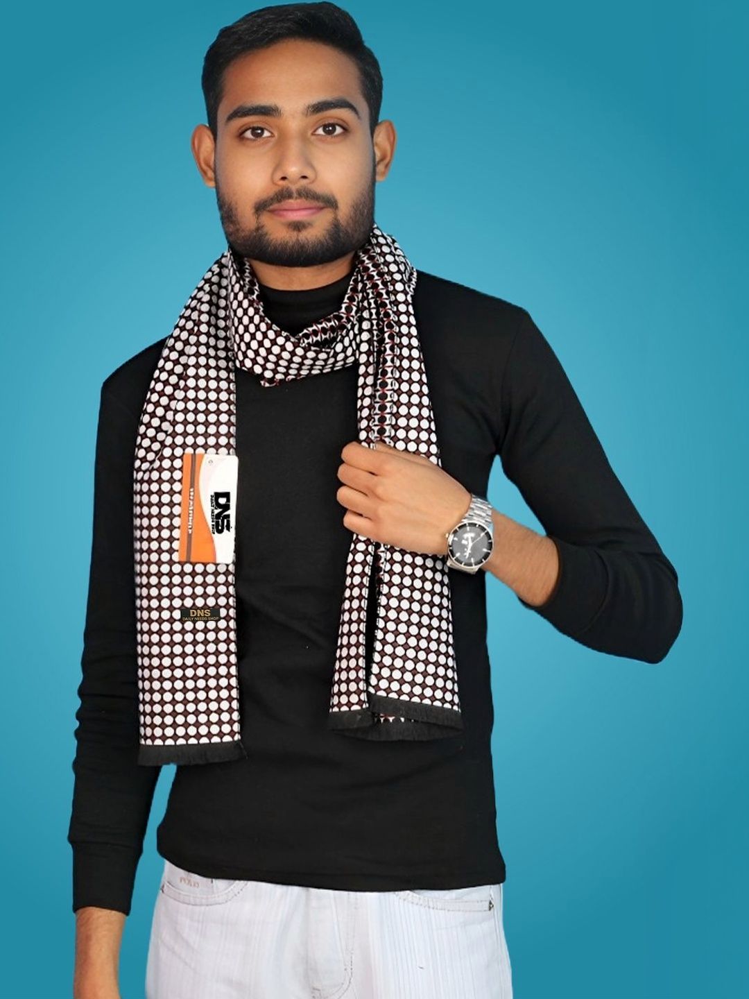 Daily Needs Shop Men Patterned Merino Wool Mufflers