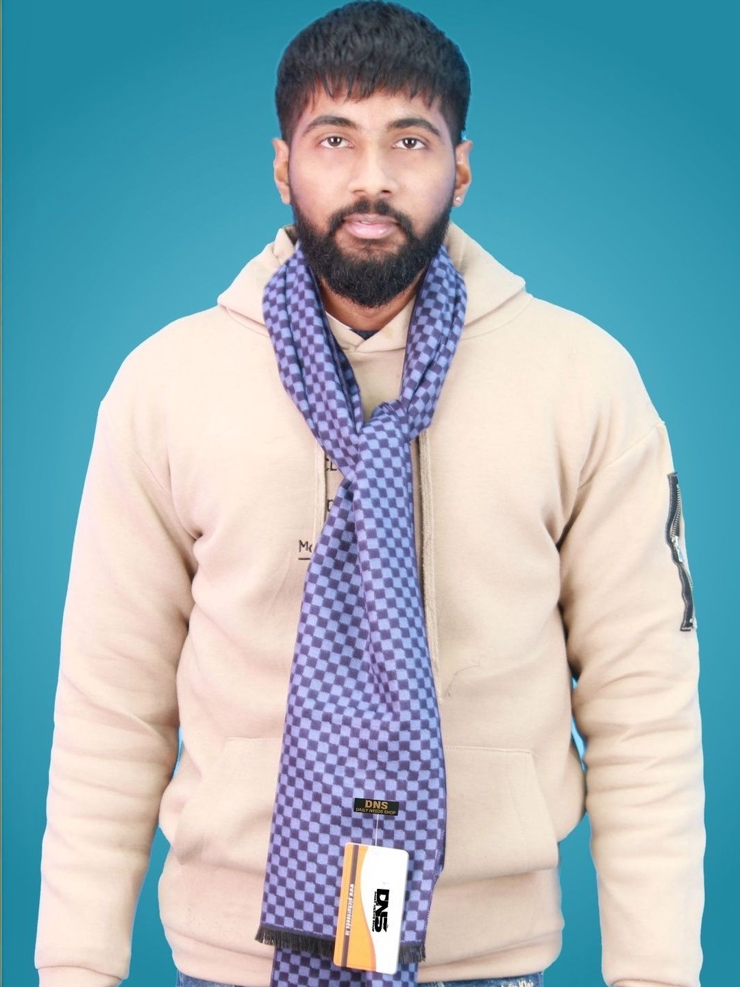 Daily Needs Shop Men Checked Merino Wool Mufflers