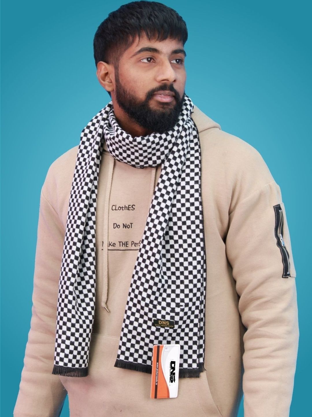Daily Needs Shop Men Checked Merino Wool Mufflers