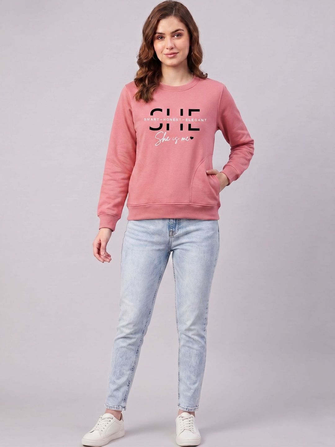 AWIBE AWIBE Women Typography Printed Pullover