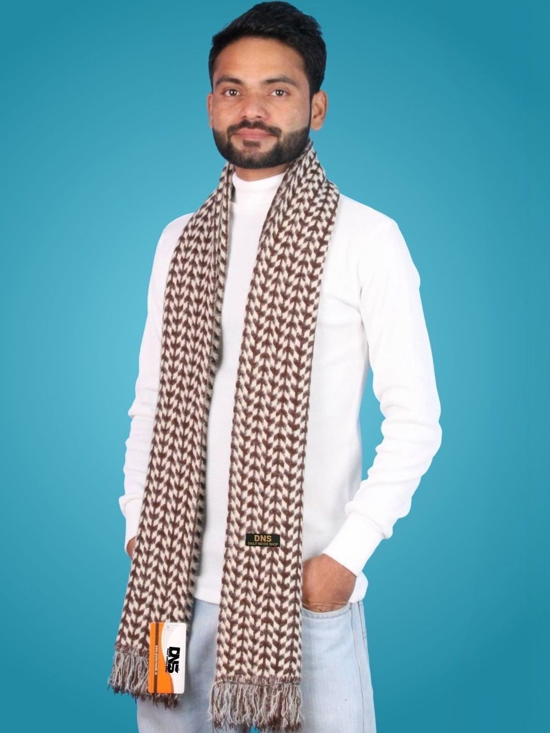 Daily Needs Shop Men Patterned Merino Wool Mufflers