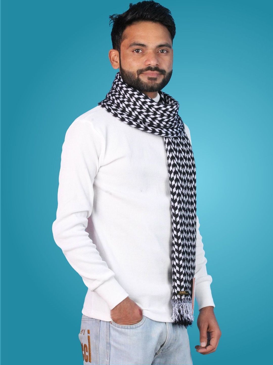 Daily Needs Shop Men Patterned Merino Wool Mufflers