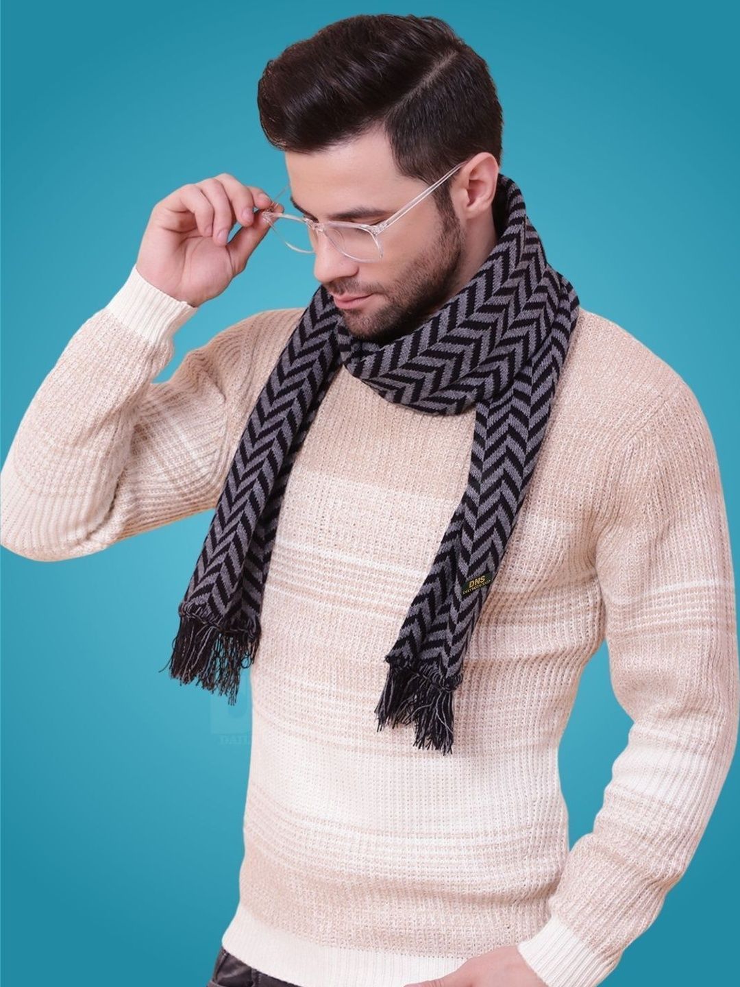 Daily Needs Shop Men Patterned Merino Wool Mufflers
