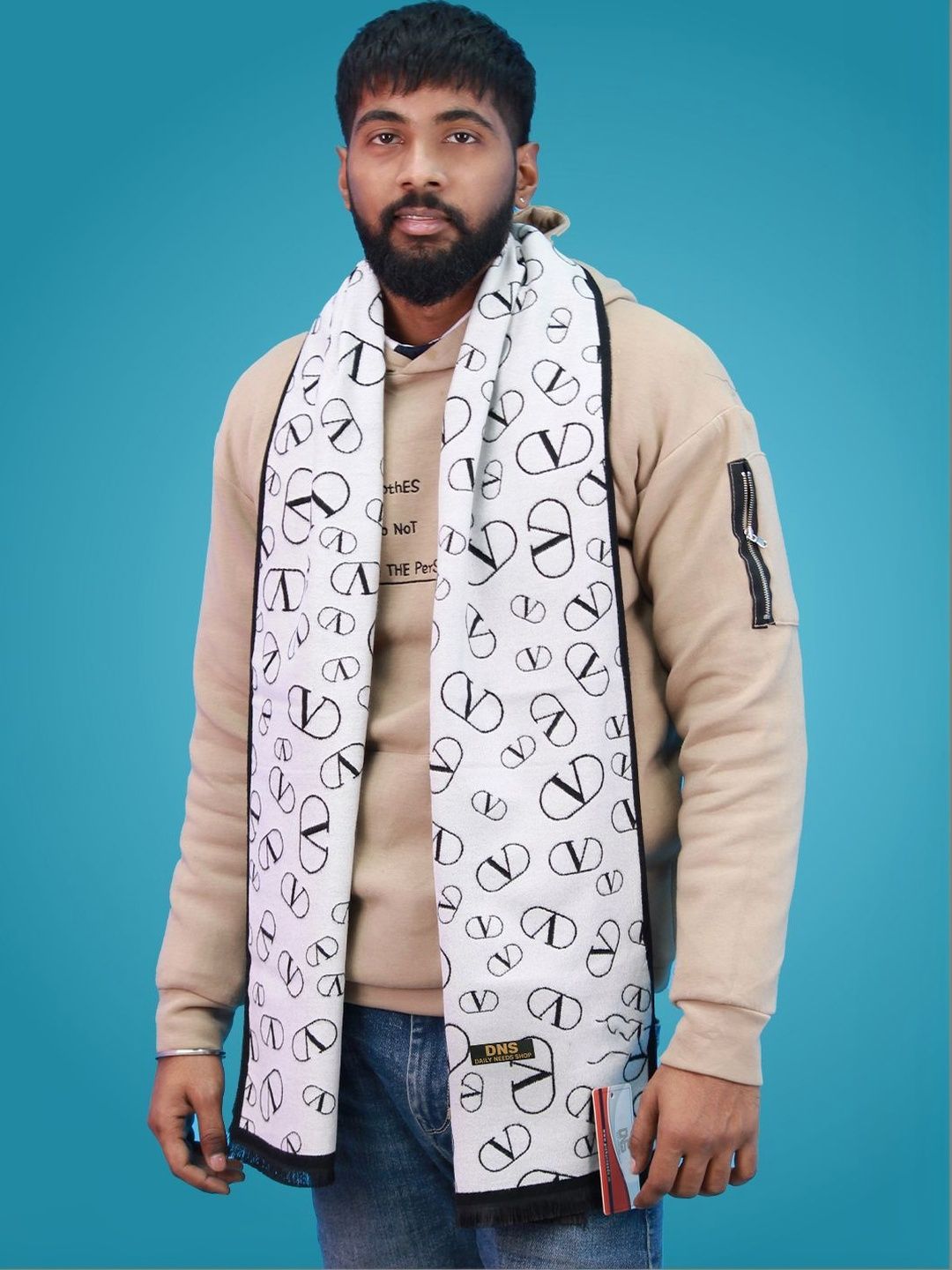 Daily Needs Shop Men Patterned Merino Wool Mufflers