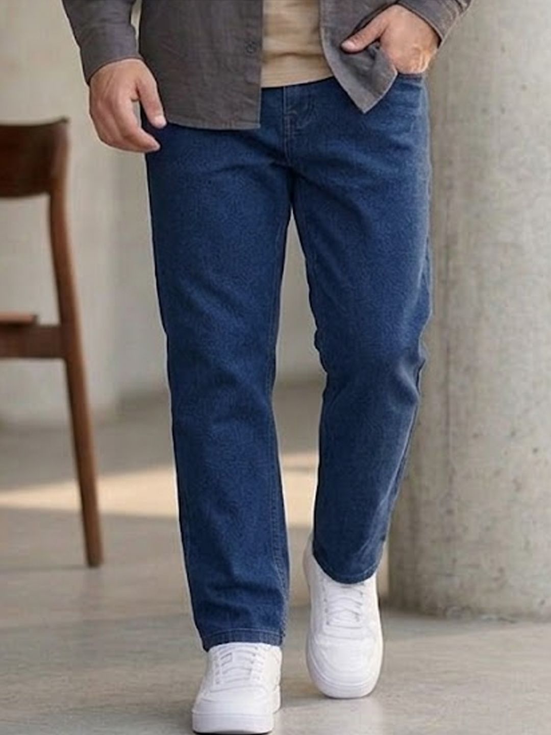 Urbano Plus Men Blue Stretchable Regular Fit Solid Jeans