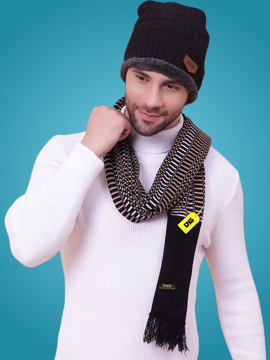 Daily Needs Shop Men Striped Merino Wool Mufflers
