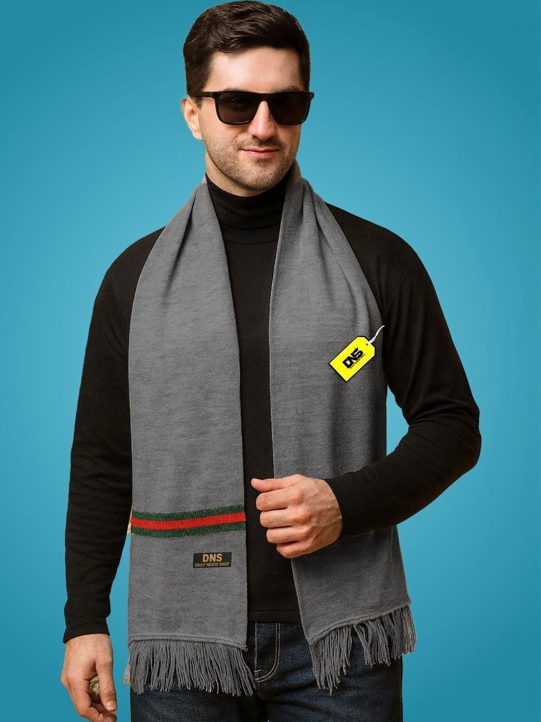 Daily Needs Shop Men Striped Merino Wool Mufflers