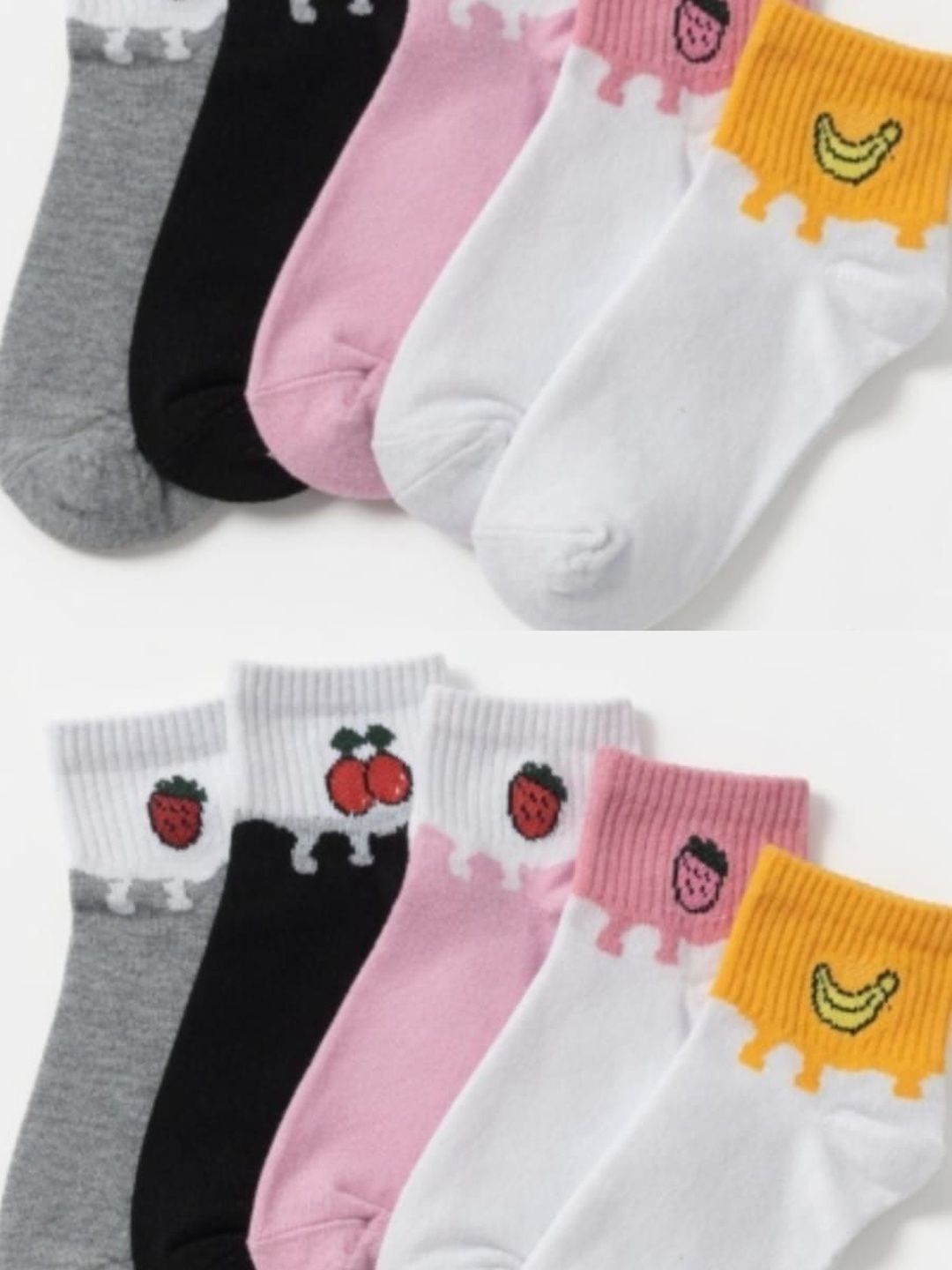 GARUN Men Pack of 5 Cotton Patterned Ankle Length Socks
