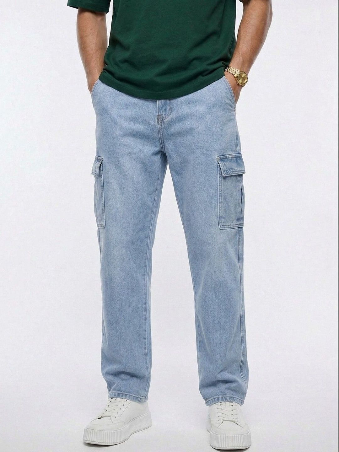 HERE&NOW Men Relaxed Fit Mid-Rise Stretchable Jeans