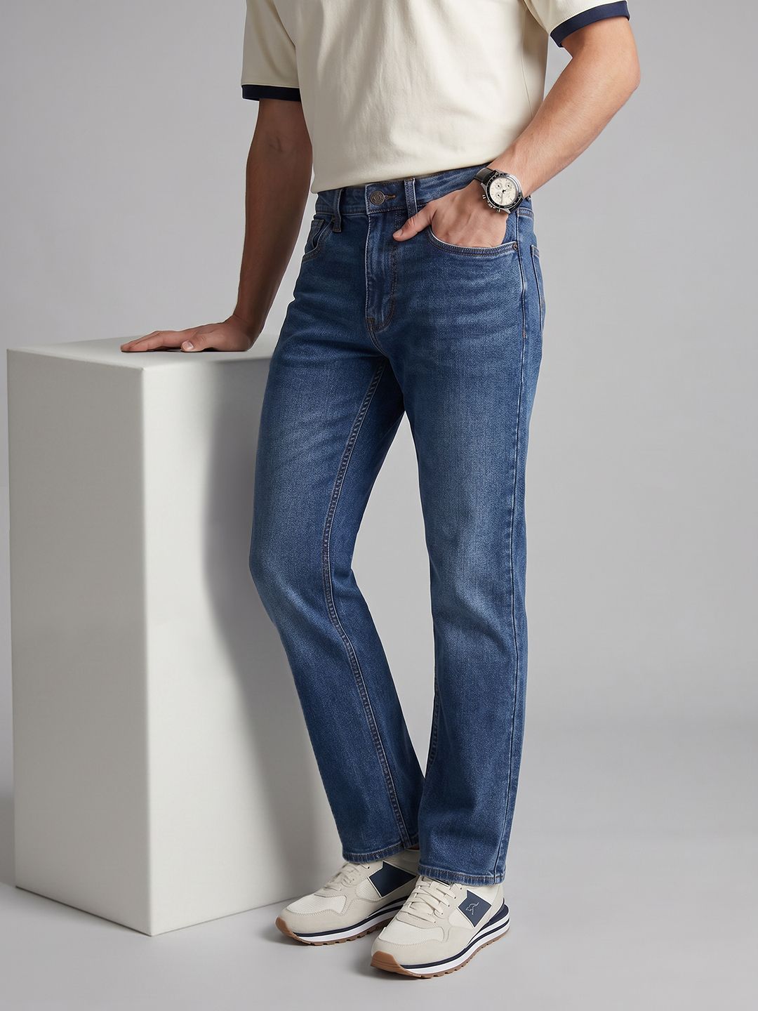 U.S. Polo Assn. Denim Co. Men Bootcut Light Fade Stretchable Jeans