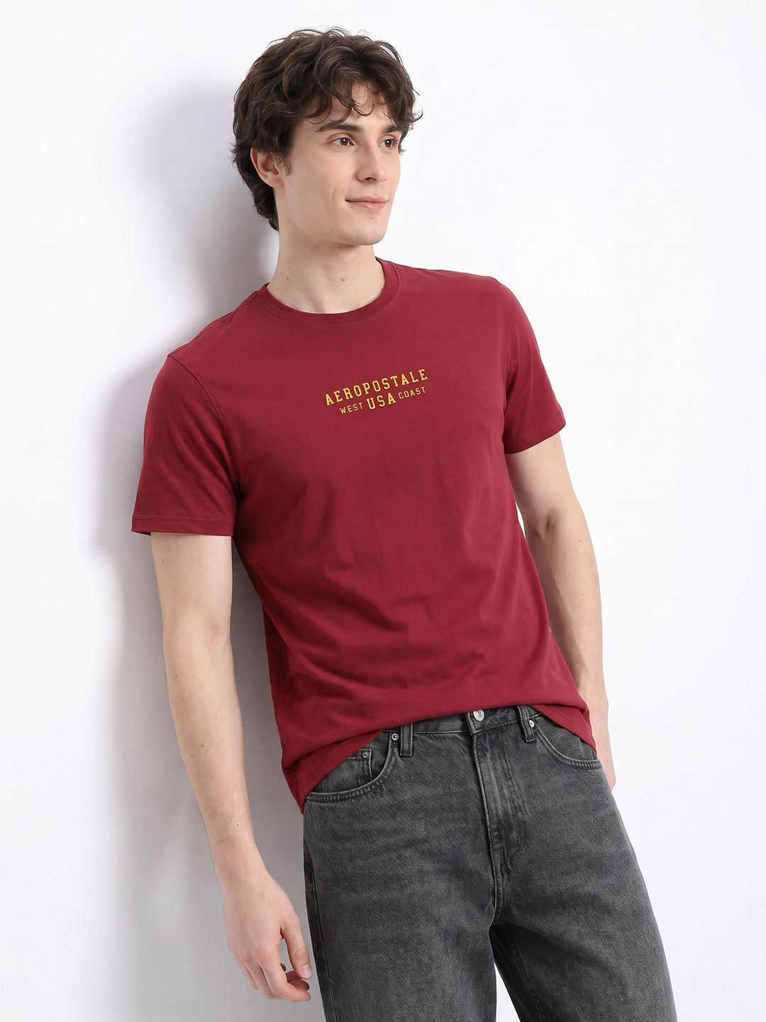 Aeropostale Brand Logo Printed Pure Cotton T-shirt