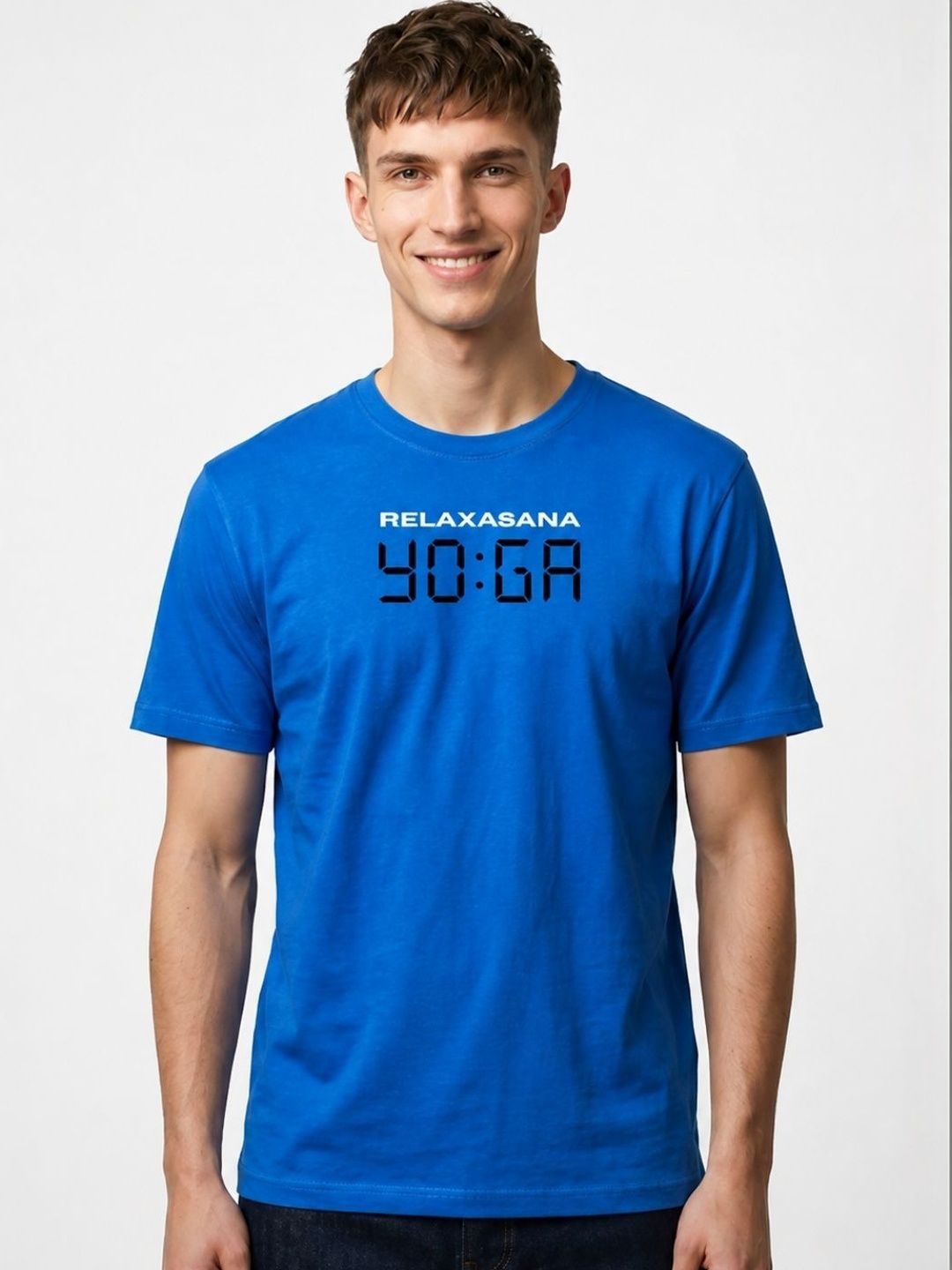 YAK YAK Men Typography Printed Round Neck Cotton T-shirt