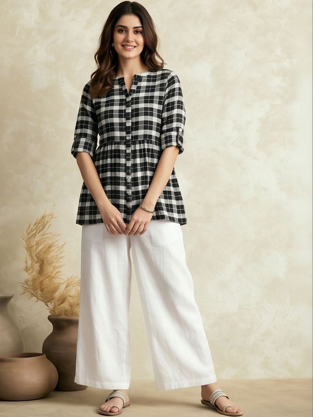 Jaipur Kurti Checked Empire Kurtis